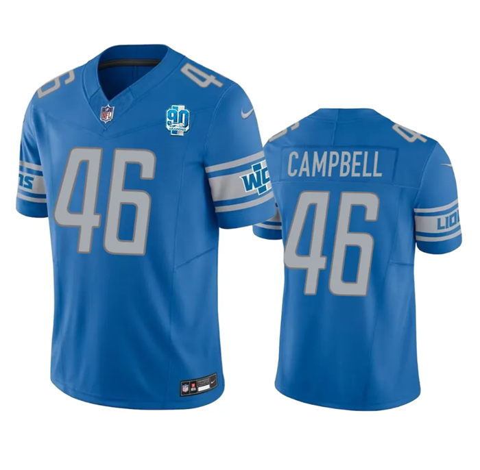 Detroit Lions #46 Jack Campbell Blue 2023 F.U.S.E. 90th Anniversary Vapor Untouchable Limited Stitched Jersey